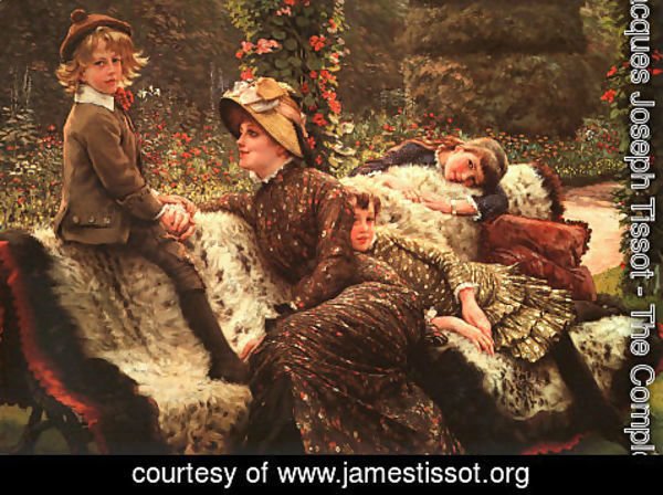 James Jacques Joseph Tissot - Le Banc de Jardin (The Garden Bench) 1882