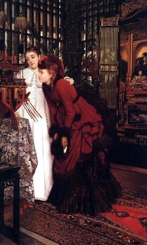 James Jacques Joseph Tissot - Young Ladies Looking at Japanese Objects 2
