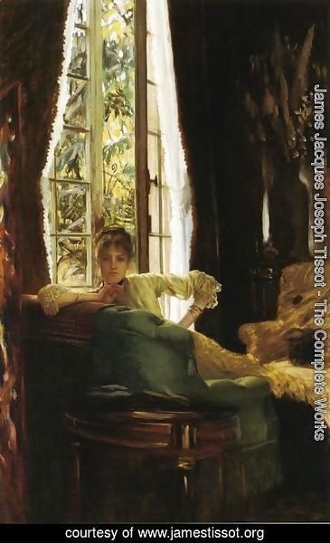 James Jacques Joseph Tissot - Study For 'Le Sphinx' (Woman In An Interior)