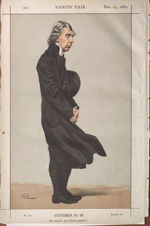James Jacques Joseph Tissot - Statesmen No.380 Caricature of Archibald Campbell Tait, Archbishop of Canterbury