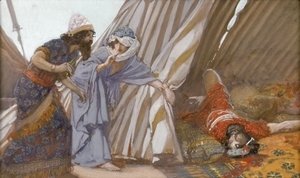 Jael Shows to Barak, Sisera Lying Dead