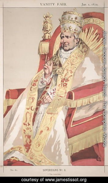 James Jacques Joseph Tissot - Sovereigns No.60 Caricature of Pope Pius IX