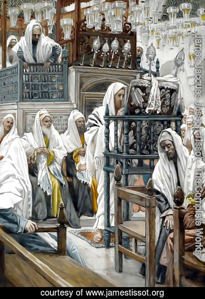 James Jacques Joseph Tissot - Jesus Unrolls the Book in the Synagogue