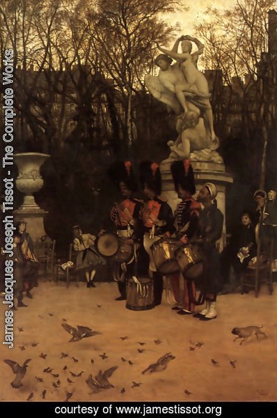 James Jacques Joseph Tissot - Beating The Retreat In The Tuileries Gardens