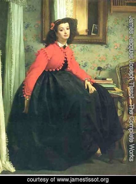 James Jacques Joseph Tissot - Portrait of Mademoiselle L.L. (Young Woman in a Red Jacket)  1864