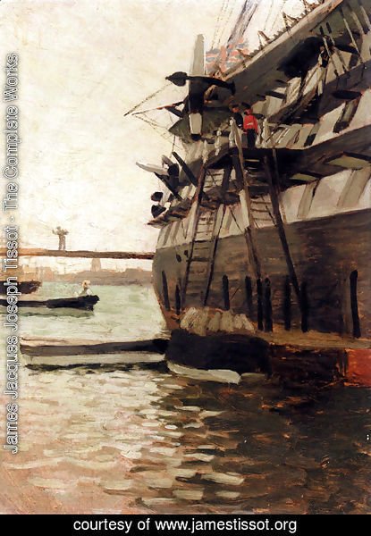 James Jacques Joseph Tissot - The Hull Of A Battle Ship