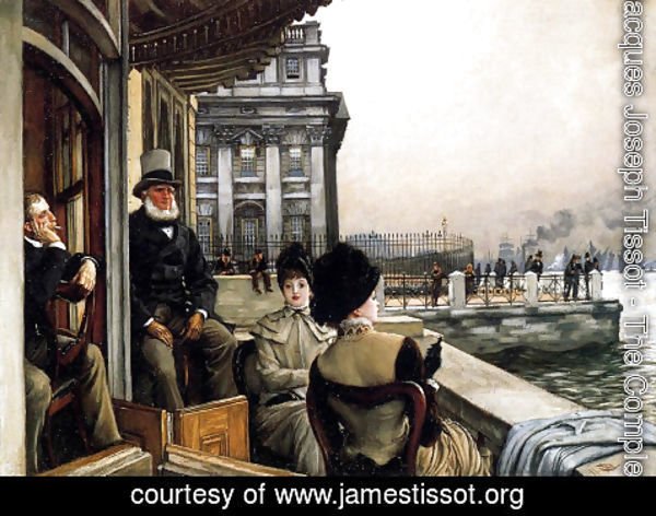 James Jacques Joseph Tissot - The Terrace Of The Trafalgar Tavern Greenwich London