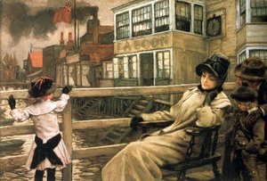 James Jacques Joseph Tissot - Waiting For The Ferry 1878