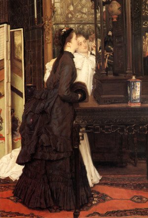 James Jacques Joseph Tissot - Young Ladies Looking At Japanese Objects