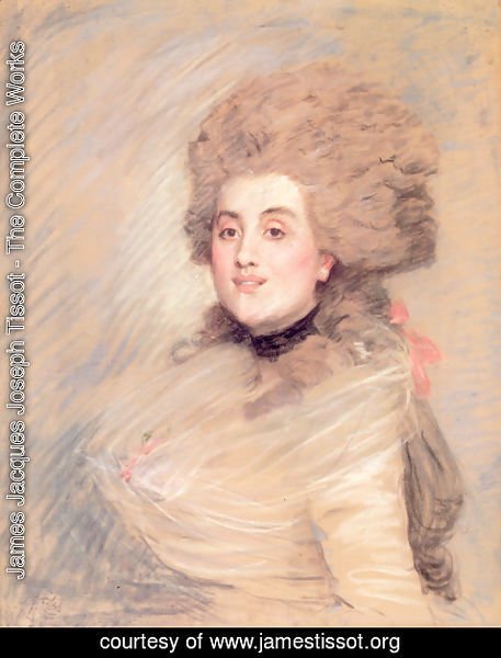 James Jacques Joseph Tissot - Portrait of an Actress in Eighteenth Century Dress