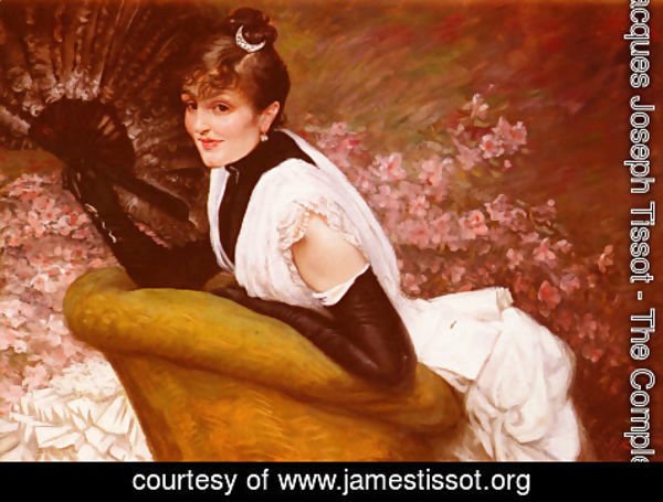 James Jacques Joseph Tissot - Portrait De Femme A L'Eventail (Portrait of a Woman at L'Eventail)