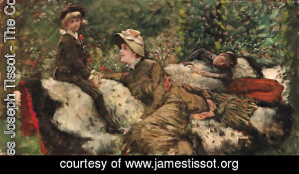 James Jacques Joseph Tissot - Le banc de jardin
