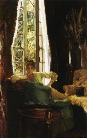 James Jacques Joseph Tissot - Study For 'Le Sphinx' (Woman In An Interior)