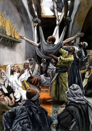 James Jacques Joseph Tissot - Man with Palsy Lowered to Christ