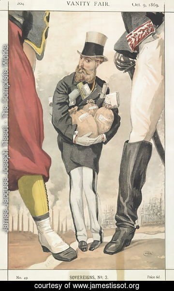 James Jacques Joseph Tissot - Sovereigns No.30 Caricature of Leopold II of the Belgians