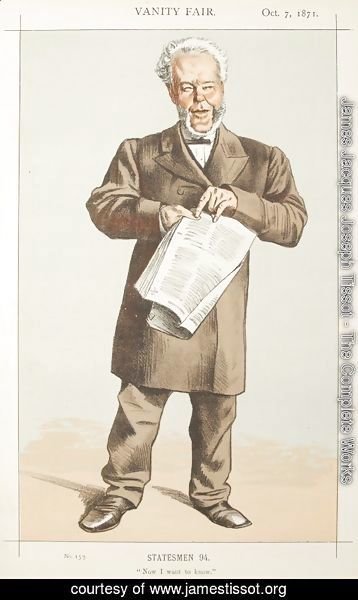 James Jacques Joseph Tissot - Statesmen No.940 Caricature of Alderman Andrew Lusk M.P.