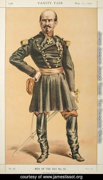James Jacques Joseph Tissot - Men of the Day No.100 Caricature of Gen Louis Jules Trochu, Caption reads