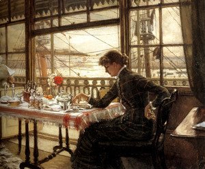 James Jacques Joseph Tissot - Room Overlooking The Harbour